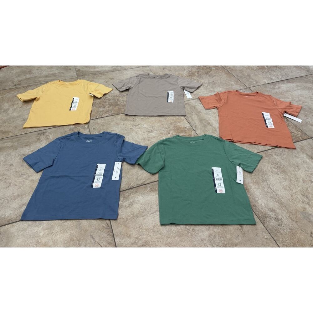LOT 4 BOYS’ WONDER NATION S/S SHIRTS SIZE 6/7 SMALL ASSORTED COLORS - NEW W/TAGS